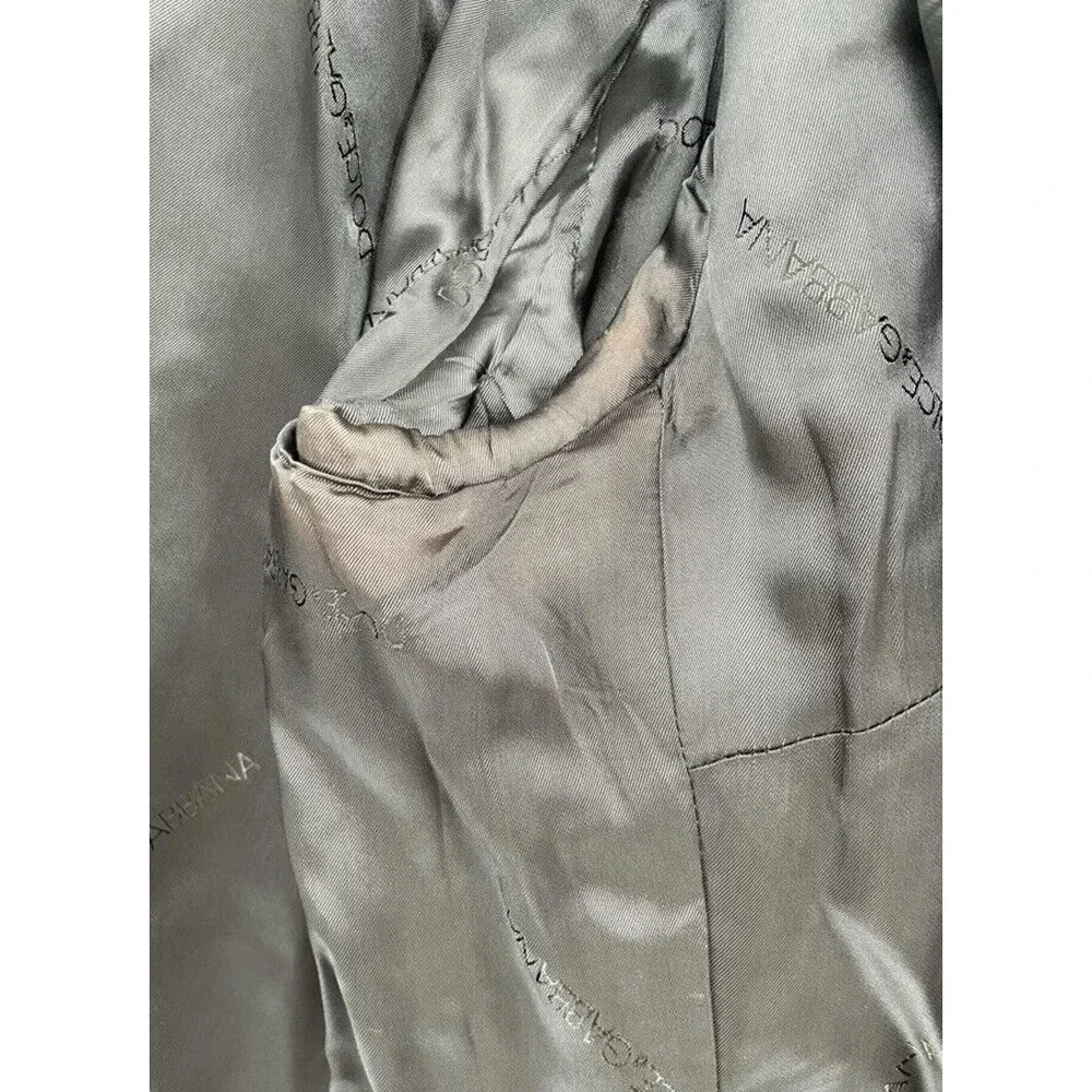 Dolce & Gabbana Women's Pin Striped Blazer Charcoal Gray Jacket Notch Lapel